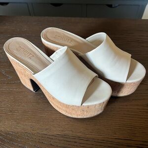 SCHUTZ Dalle Women's Off White Platform Slide/Mule